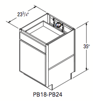 PENINSULA BASE (18"W x 35"H x 23.75"D) 