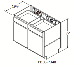 PENINSULA BASE (30"W x 35"H x 23.75"D) 