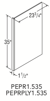 Plywood 3/8-inch End Panel with 1.4-inch Stile (1-1?2" x 23-3?4" x 35")
