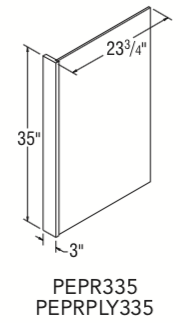 Plywood 3/8-inch End Panel with 3-inch Stile (3" x 23-3?4" x 35")