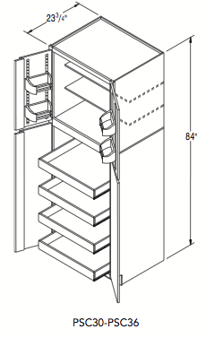 PANTRY SUPERCABINET (30"W x 84"H x 23.75"D) 