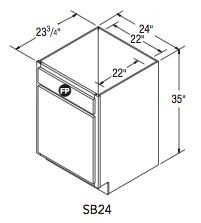 SINK BASE (24"W x 35"H x 23.75"D) 