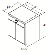 SINK BASE (27"W x 35"H x 23.75"D) 