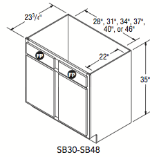 SINK BASE (30"W x 35"H x 23.75"D) 