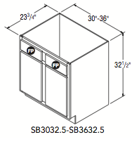 SINK FRONT 32.5 (30"W x 32.5"H x 23.75"D) 