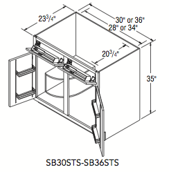 SINK BASE SUPER CABINET (30"W x 35"H x 23.75"D) 