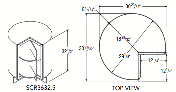 SQ CORNER ROTO 32.5 (36"W x 32.5"H x 23.75"D) 