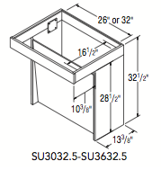 SINK FRONT 32.5 (30"W x 32.5"H x 23.75"D) 