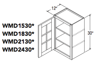 WALL CABT W/MULLION DOOR (21"W x 30"H x 12"D) 