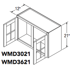 WALL CABT W/MULLION DOOR (30"W x 21"H x 12"D) 