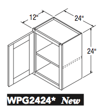 WALL CABT PREP/GLASS (24"W x 24"H x 12"D) 
