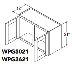 WALL CABINET PREP/GLASS (30"W x 21"H x 12"D) 