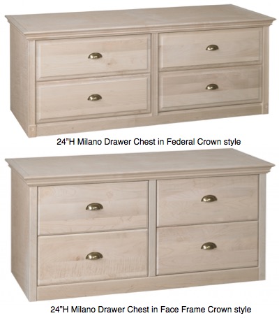 AWB Milano Drawer Chest (-MDC2) 48"W x 24"H