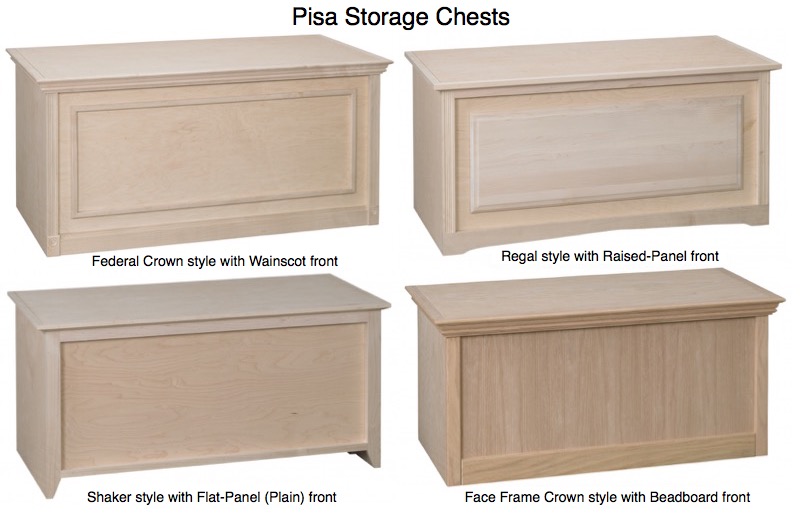 AWB Pisa Storage Chest (-PSC1W) 36"W x 21"H with Wainscot Front