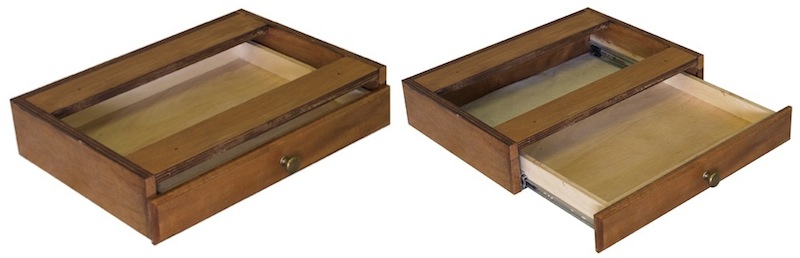 Maple and Oak Custom Unfinished or Finished AWB Pencil Drawer (-PD) 36W x  15D