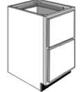 B2D30: Kitchen 2-Drawer Base Cabinet, 30"w x 34 1/2"h x 24"d