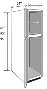 BBC2184: Kitchen Base Utility Cabinet, 21"w x 84"h x 24"d