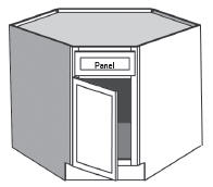 BCSB39: Kitchen Corner Sink Base Cabinet, 21 3/16"w x 34 1/2"h (39" along wall)