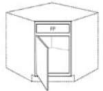 BCSF39: Kitchen Corner Sink Front, 21 3/16"w x 34 1/2"h (39" along wall)