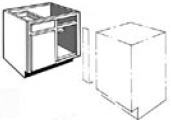 Kitchen Corner Base Cabinet with Blind, 27"w x 34 1/2"h x 24"d