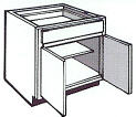 B24: Kitchen Base Cabinet, 24"w x 34 1/2"h x 24"d