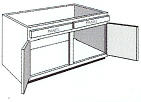 BSB27: Kitchen Sink & Range Base Cabinet, 27"w x 34 1/2"w x 24"d