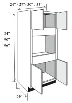 OC3396: Kitchen Oven Cabinet, 33"w x 96"h x 24"d