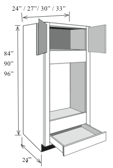 Ocd2784 Kitchen Double Oven Cabinet 27 W X 84 H X 24 D Custom