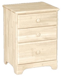 Classic Bedroom, Three Drawer Nightstand