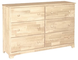 Classic Bedroom, Six Drawer Dresser