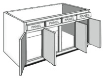 V54: Vanity Cabinet, 54"w x 31"h x 21"d