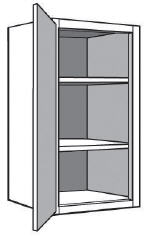 W0936: Kitchen Wall Cabinet with Solid Door, 09"w x 36"h x 12"d