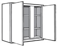 W2736: Kitchen Wall Cabinet, 27"w x 36"h x 12"d