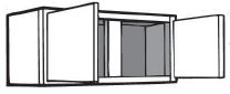 W3612: Kitchen Wall Cabinet, 36"w x 12"h x 12"d