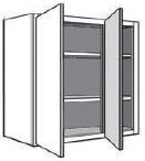 WBL_3636: Kitchen Corner Wall Cabinet with Blind, 36"w x 36"h x 12"d