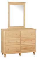 Cottage Dresser 6 Deep Drawers  52"
