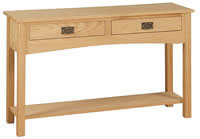 Mission Sofa Table Rectangle 2 Drawer w/Shelf