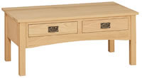 Mission Coffee Table Rectangle 2 Drawer