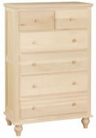 Cottage Chest 6 Drawer w/Split