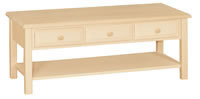 Country Coffee Table Rectangle 3 Drawer