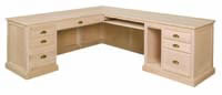 Vintage Desk Corner 7 Drawer w/Pullout PC/L