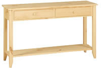 Shaker Sofa Table Rectangle 2 Drawer w/Shelf