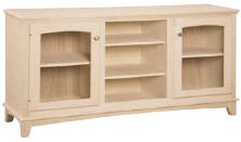 Hampshire Entertainment Stand, 3 Sections,  2 Glass Doors, 17"D