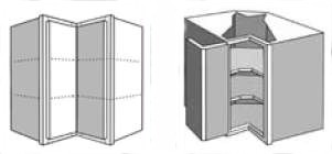 WER2439: Kitchen Corner Easy Reach Wall Cabinet, 24"w x 39"h x 12"d