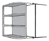 WES__: Quarter-Round End Shelves, 6"W x 12"D