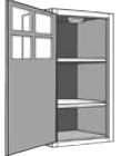 WL2136: Kitchen Wall Cabinet with Lights & Mullions, 21"w x 36"h x 12"d