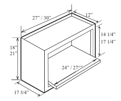 WM3018: Kitchen Microwave Box Wall Cabinet, 30"W x 18"H x 12"D