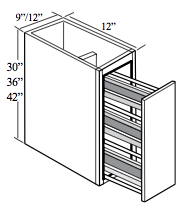 WPP936: Kitchen Wall Pull-Out Pantry Cabinet, 9"W x 36"H x 12"D