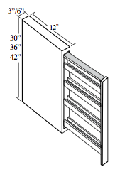 WPS636: Kitchen Wall Pull-Out Spice Cabinet, 6"W x 36"H x 24"D