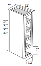 WWC0642: Kitchen Wine Cubby Cabinet, 6"W x 42"H x 12"D